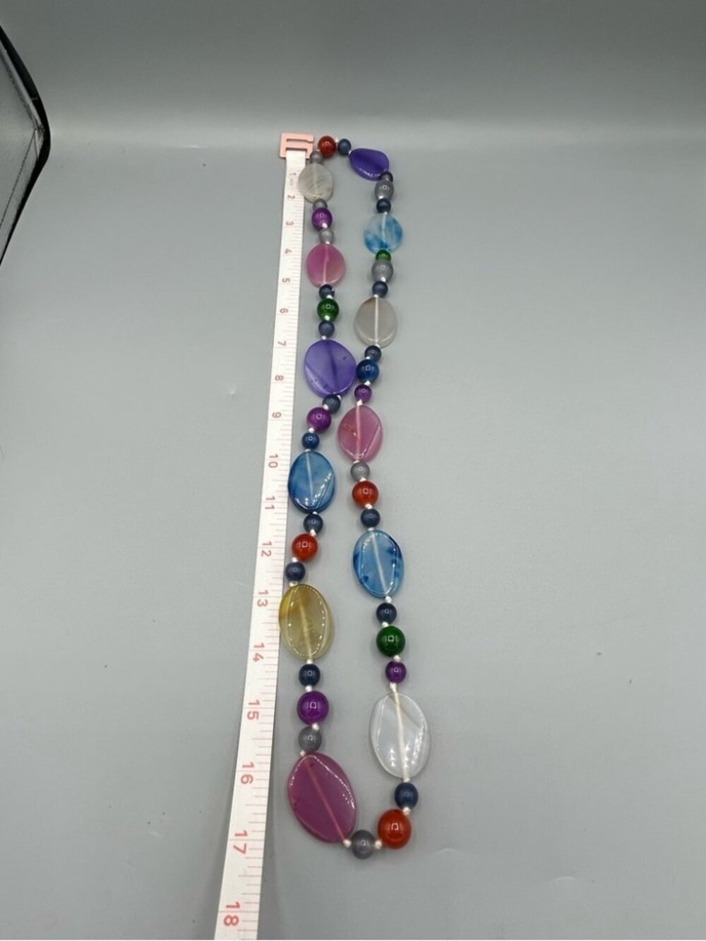 Vintage Chunky Multicolor Hand Knotted Beaded Necklace Boho Statement - Picture 6 of 15